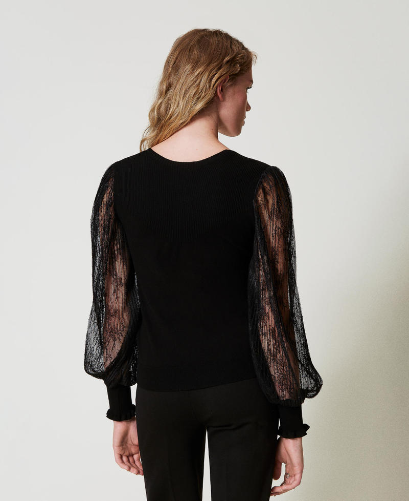 Scee by twin set Maglia doppio uso con maniche in pizzo Ultimi due giorni