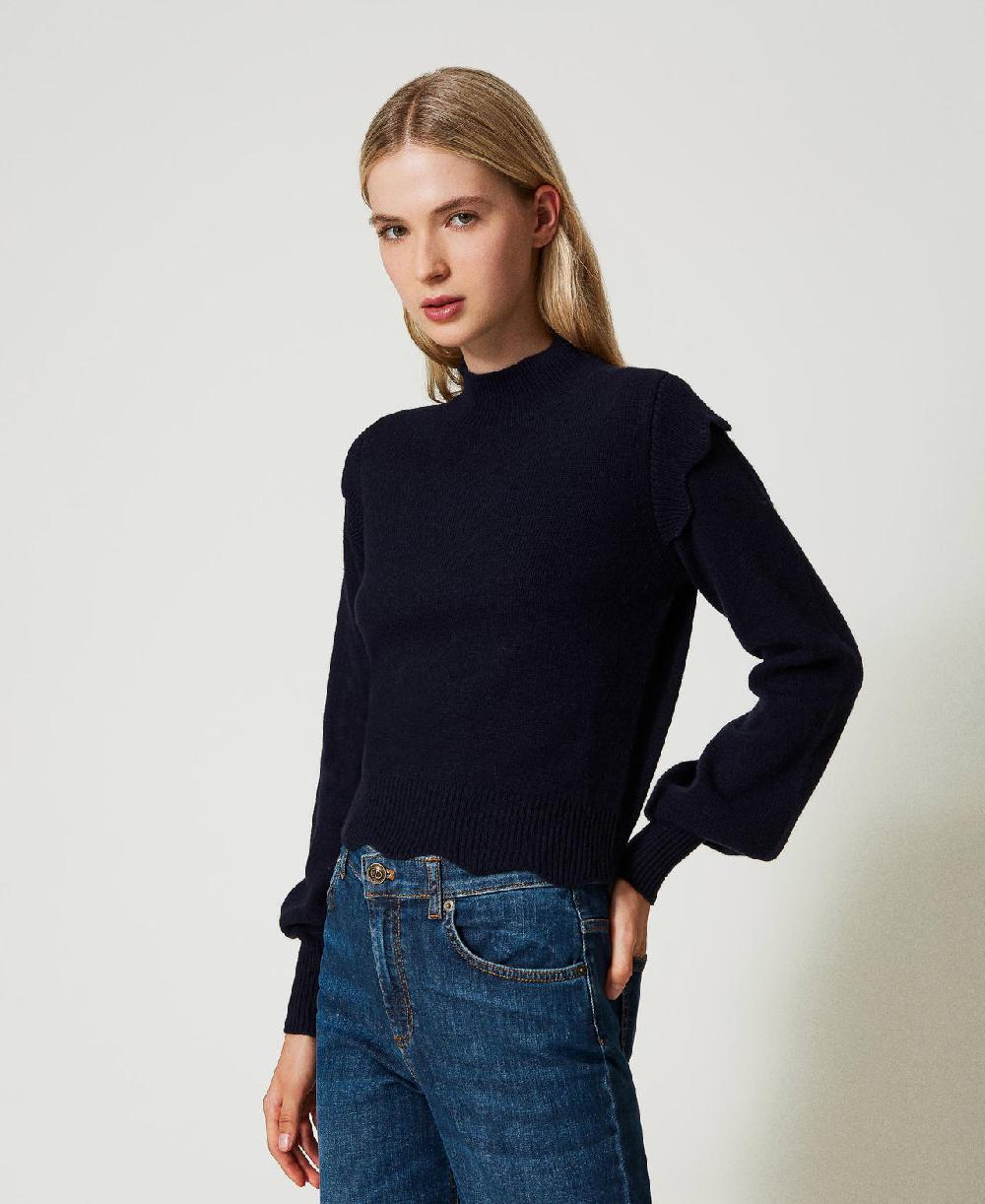 Scee by twin set Maglia in lana e cashmere con smerli Ultimo giorno