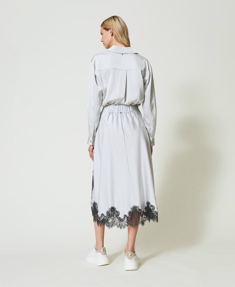 Scee by twin set Gonna lunga in raso e pizzo Discount Store per i nuovi prodotti