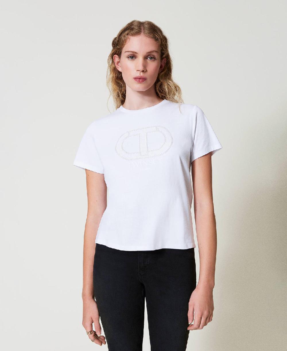 Scee by twin set T-shirt con ricamo logo Oval T Solo un giorno rimasto