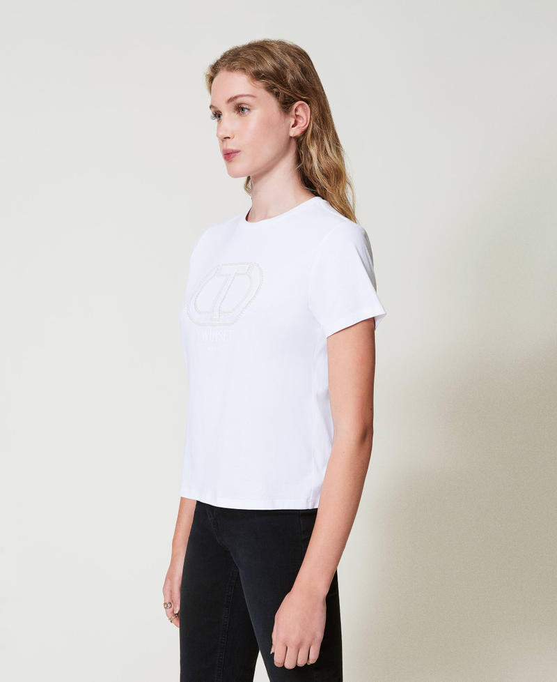 Scee by twin set T-shirt con ricamo logo Oval T Solo un giorno rimasto