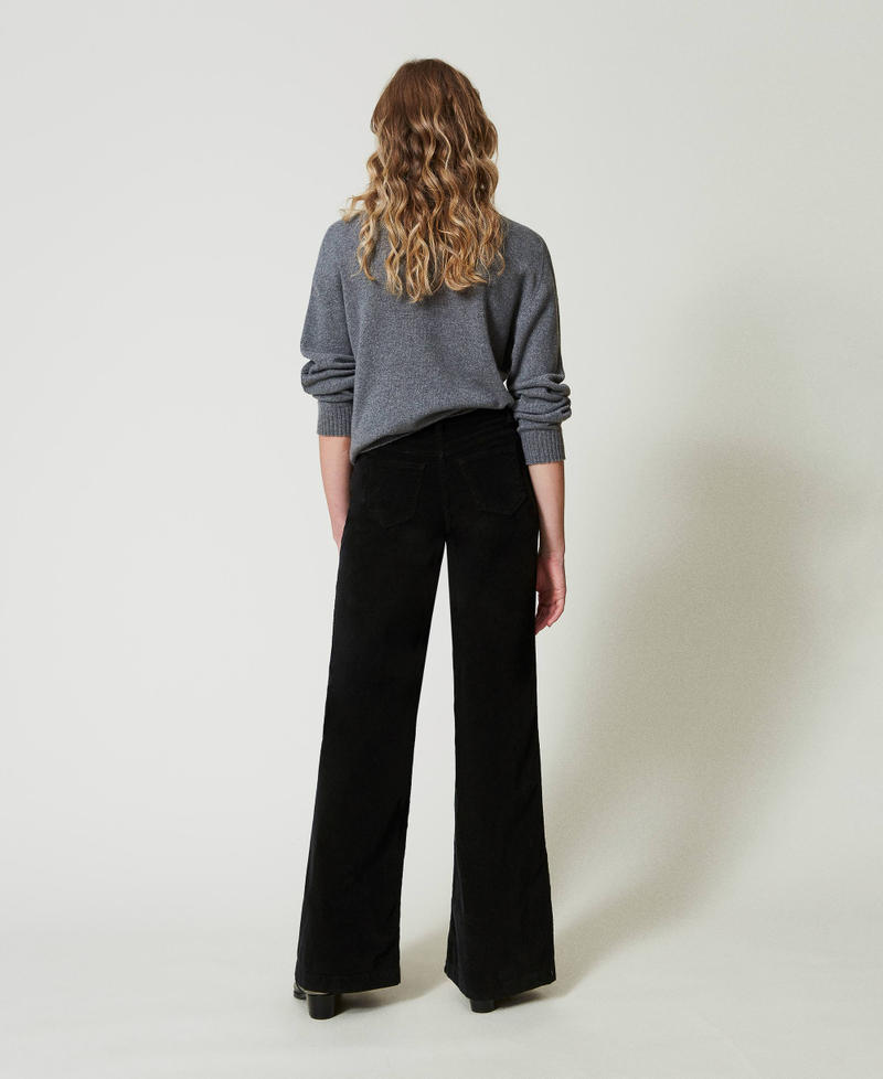 Scee by twin set Pantaloni in velluto con bottoni Enormi sconti