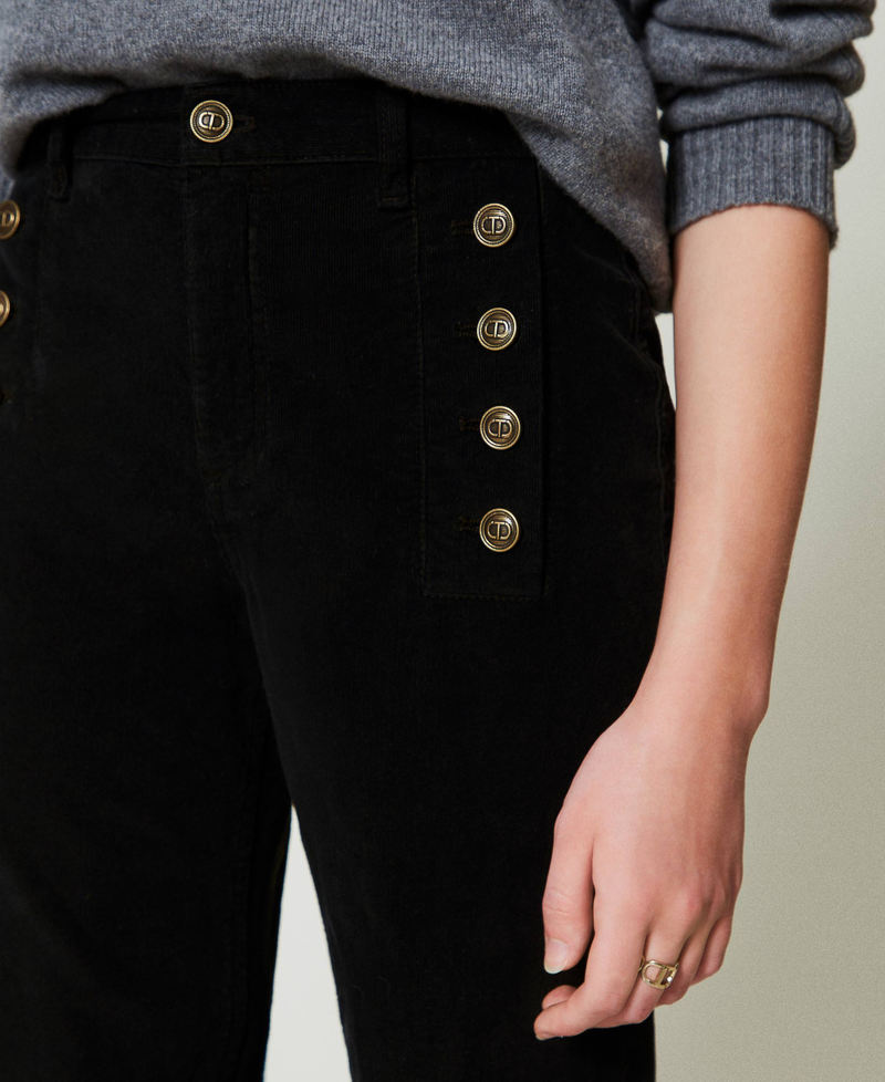 Scee by twin set Pantaloni in velluto con bottoni Enormi sconti