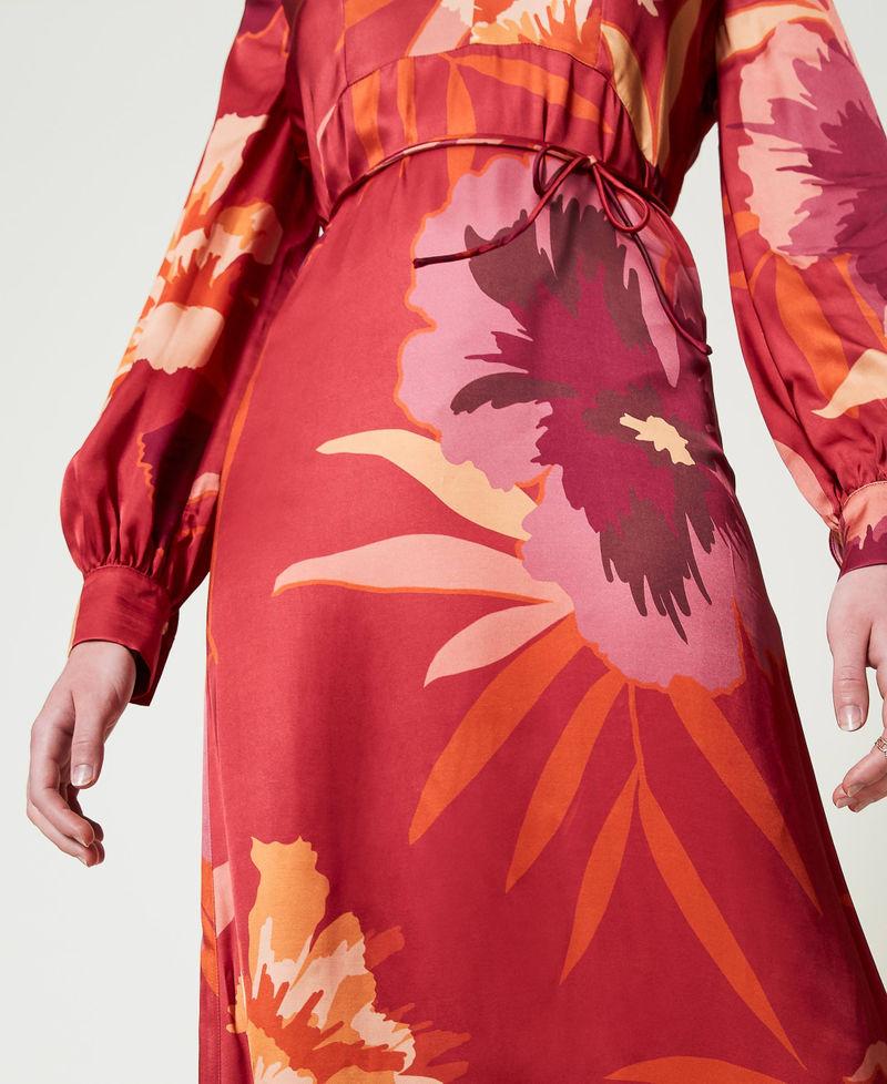 Scee by twin set Abito lungo in raso a fiori 50% di sconto con spedizione gratuita