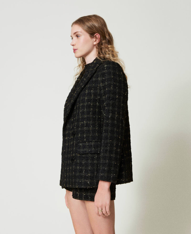 Scee by twin set Giacca blazer bouclé a disegno check Black Friday Prezzi
