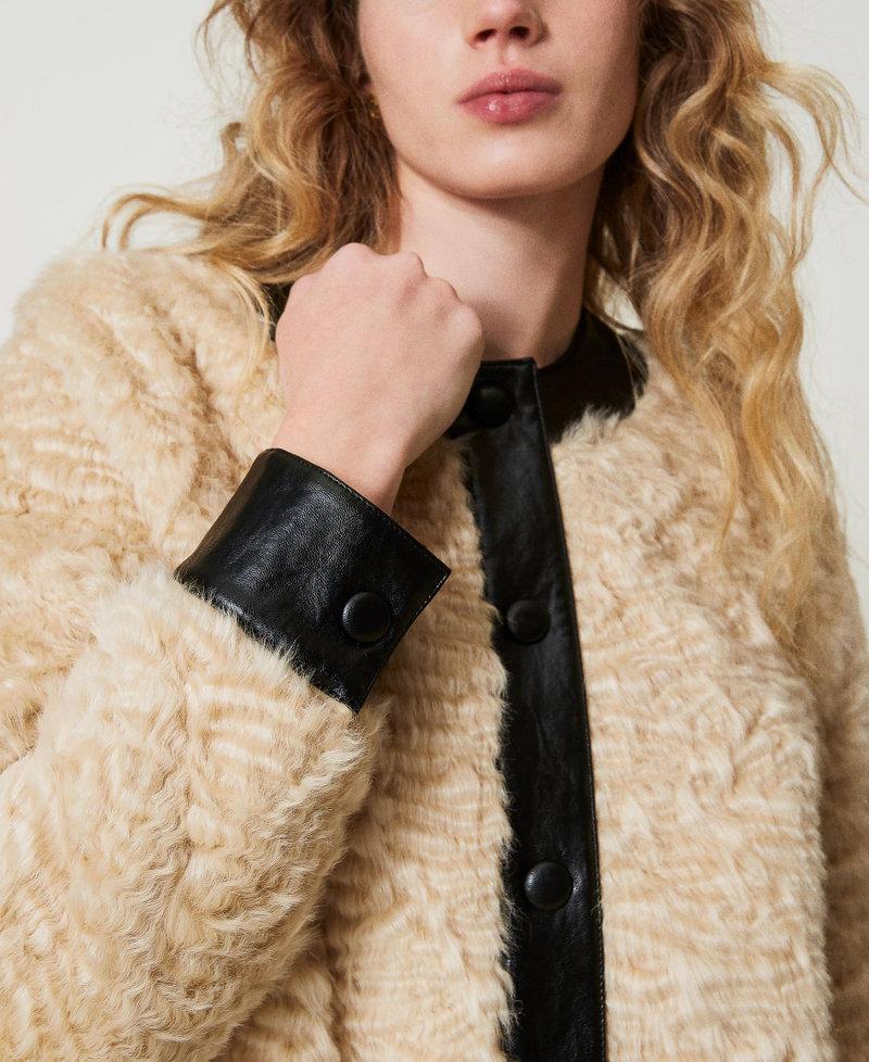 Scee by twin set Giacca boxy in faux fur In vendita
