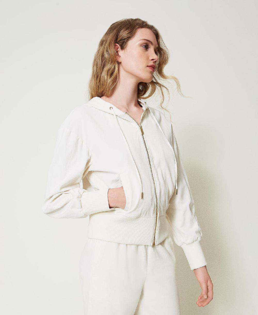 Scee by twin set Felpa in velluto con cappuccio 50% di sconto per tempo limitato