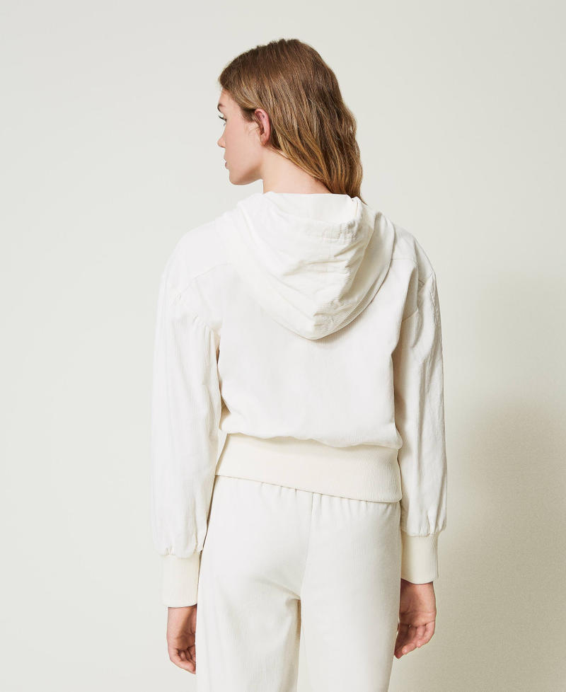 Scee by twin set Felpa in velluto con cappuccio 50% di sconto per tempo limitato