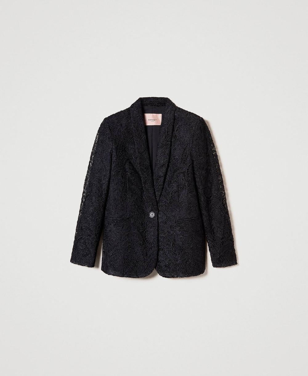 Scee by twin set Giacca blazer in pizzo macramè 2025