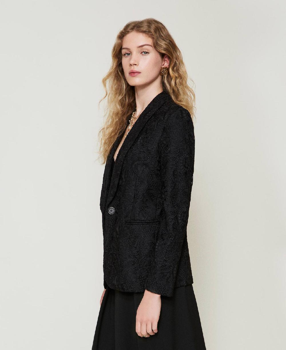 Scee by twin set Giacca blazer in pizzo macramè 2025