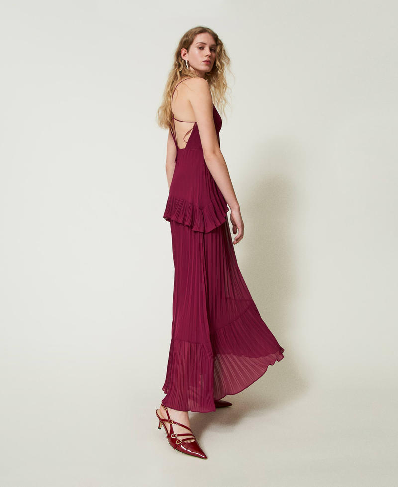 Scee by twin set Abito lungo in georgette plissé In Linea