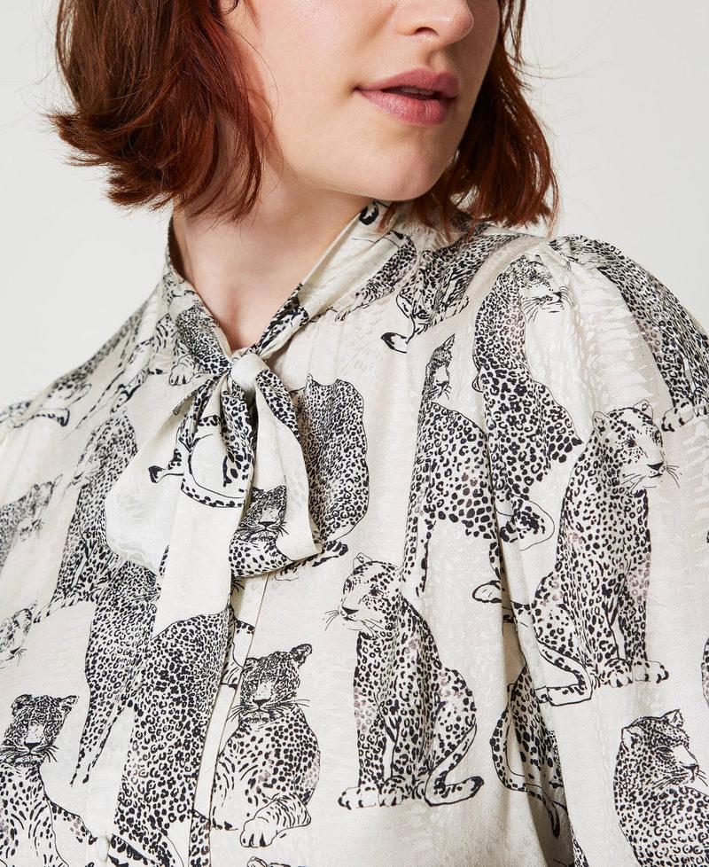 Scee by twin set Camicia jacquard con stampa giaguaro Qualità Garantita