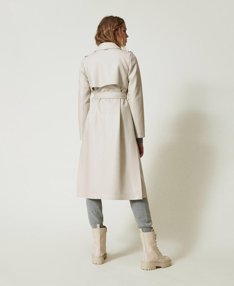 Scee by twin set Trench lungo spalmato con cintura Consegna Veloce