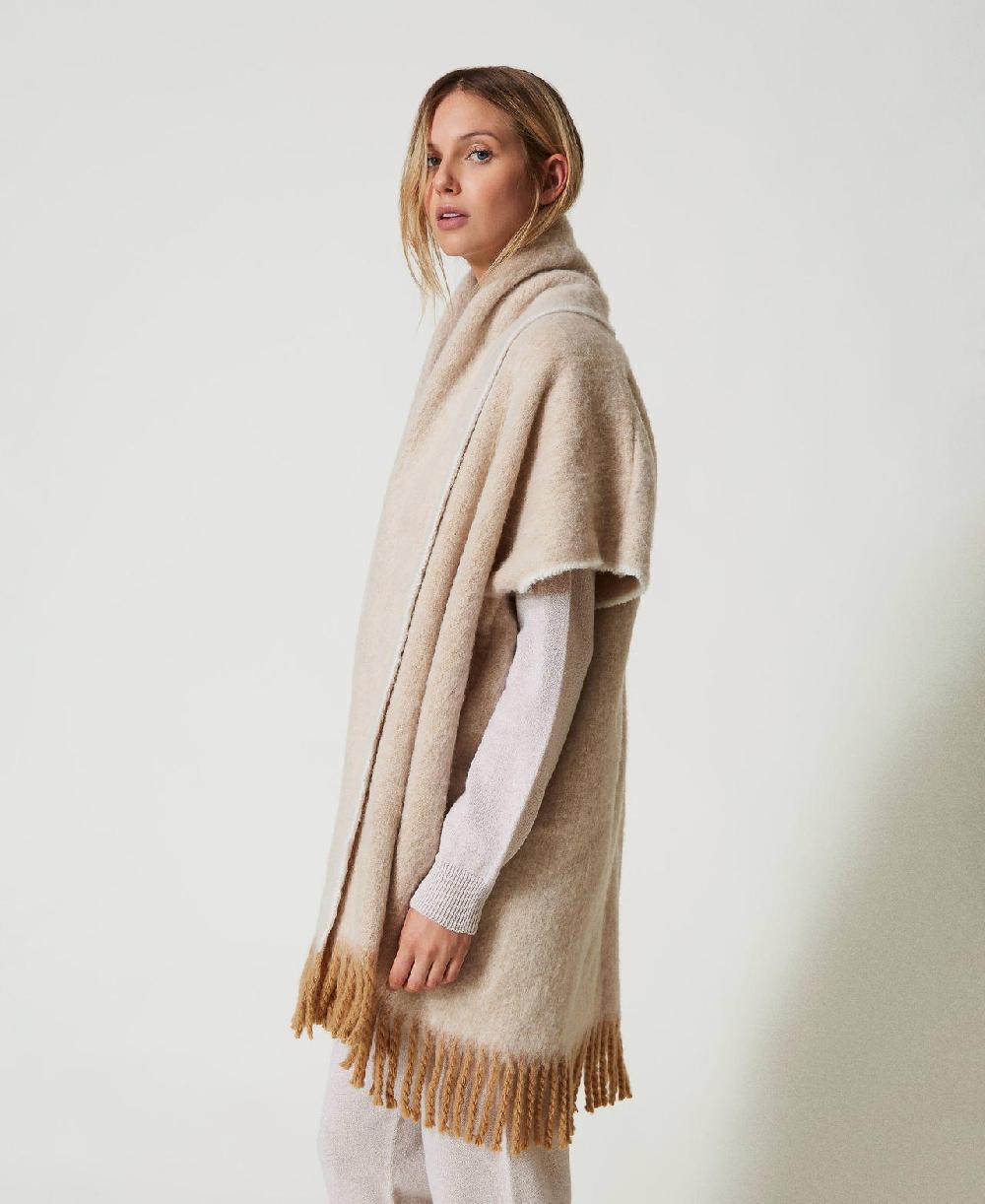 Scee by twin set Poncho mélange con frange Promozione Limitata
