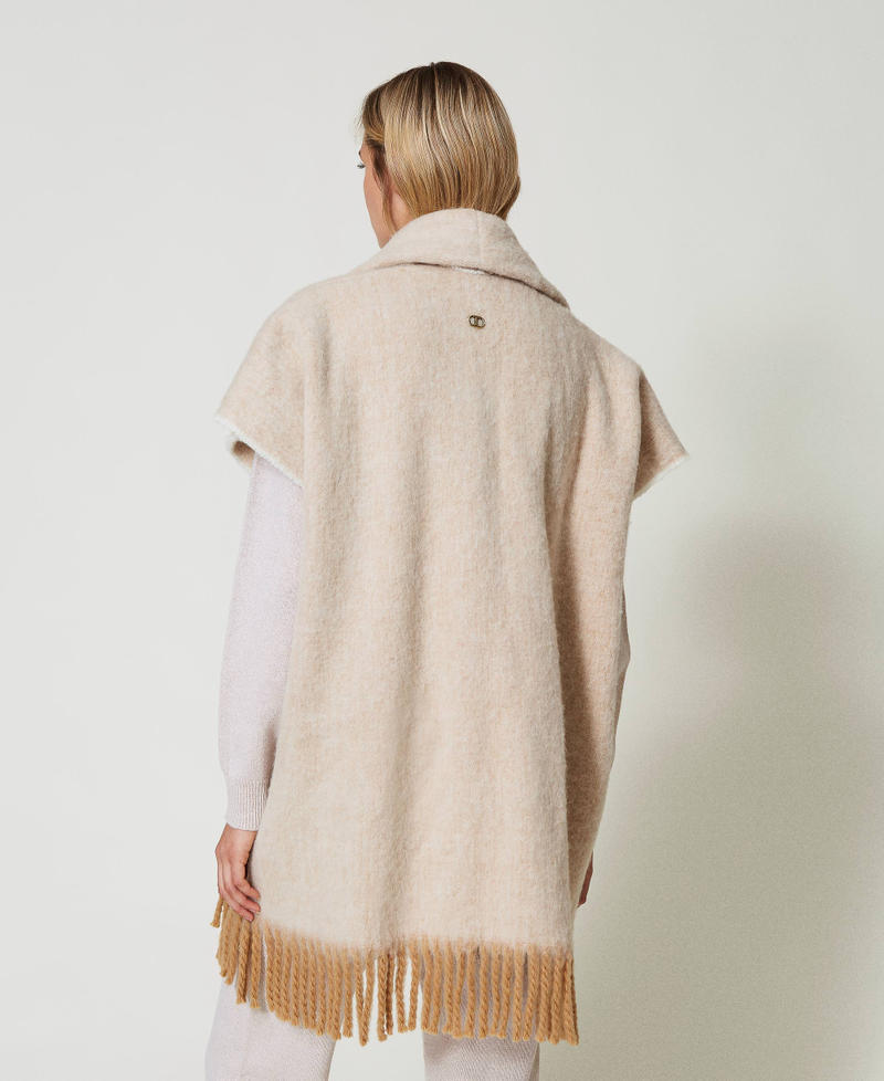Scee by twin set Poncho mélange con frange Promozione Limitata
