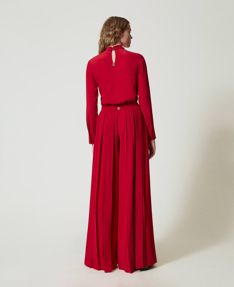 Scee by twin set Pantaloni in crêpe plissé con bottoni Novità