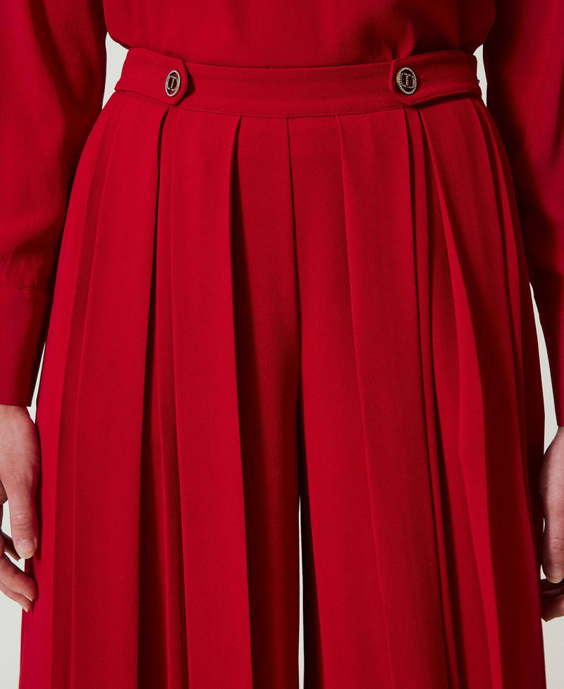 Scee by twin set Pantaloni in crêpe plissé con bottoni Novità