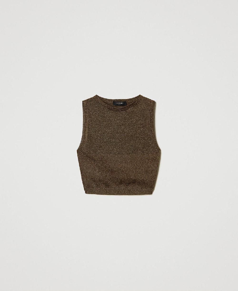 Scee by twin set Top in maglia con lurex Outlet