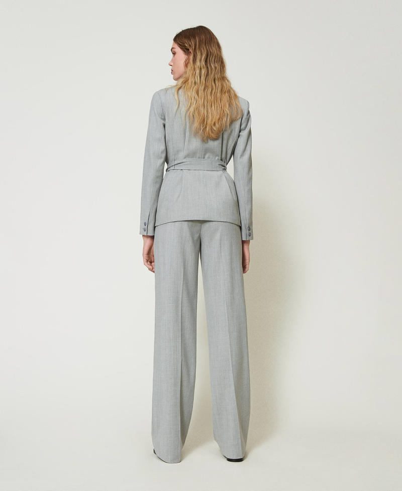 Scee by twin set Pantaloni in misto lana con piega In Vendita