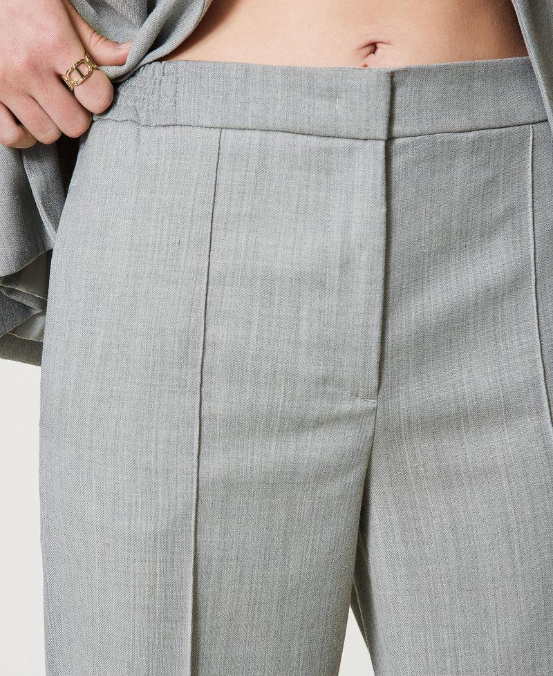 Scee by twin set Pantaloni in misto lana con piega In Vendita