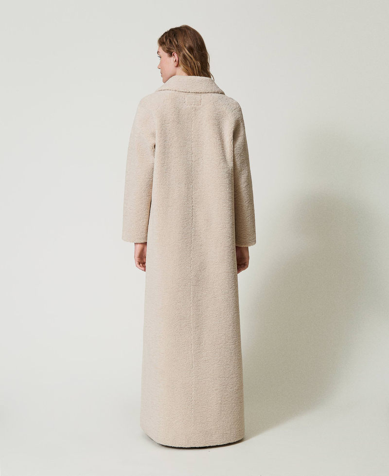 Scee by twin set Cappotto lungo doppiopetto in faux fur Saldi