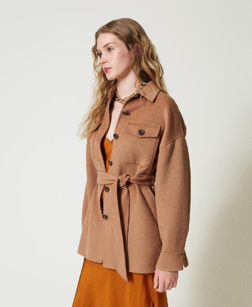 Scee by twin set Cappotto caban in panno double misto lana Vendita Calda