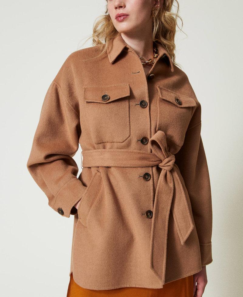 Scee by twin set Cappotto caban in panno double misto lana Vendita Calda