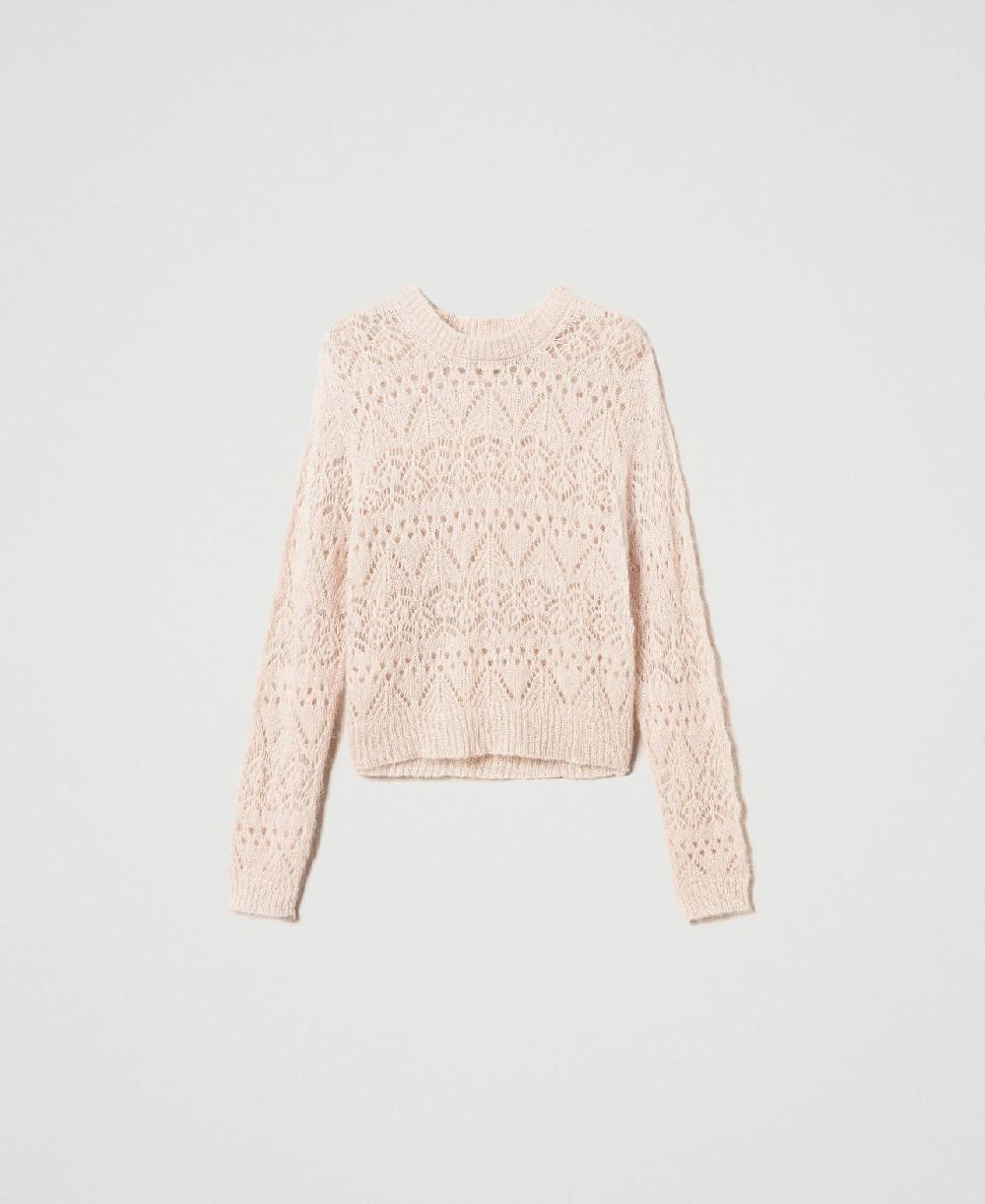 Scee by twin set Maglia in misto mohair mix di punti Saldi Di Fabbrica