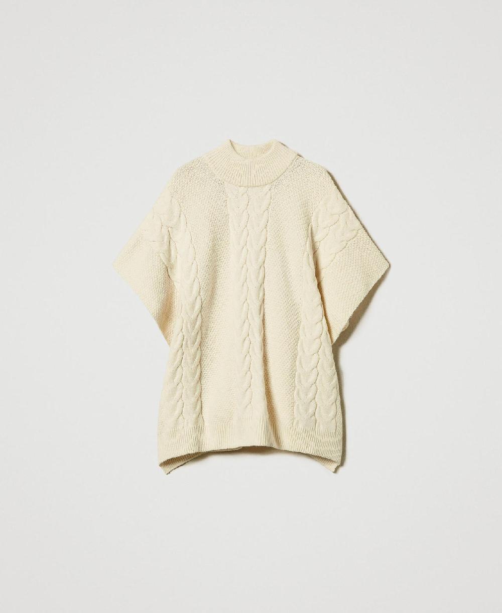 Scee by twin set Poncho in maglia con trecce Vendite Flash