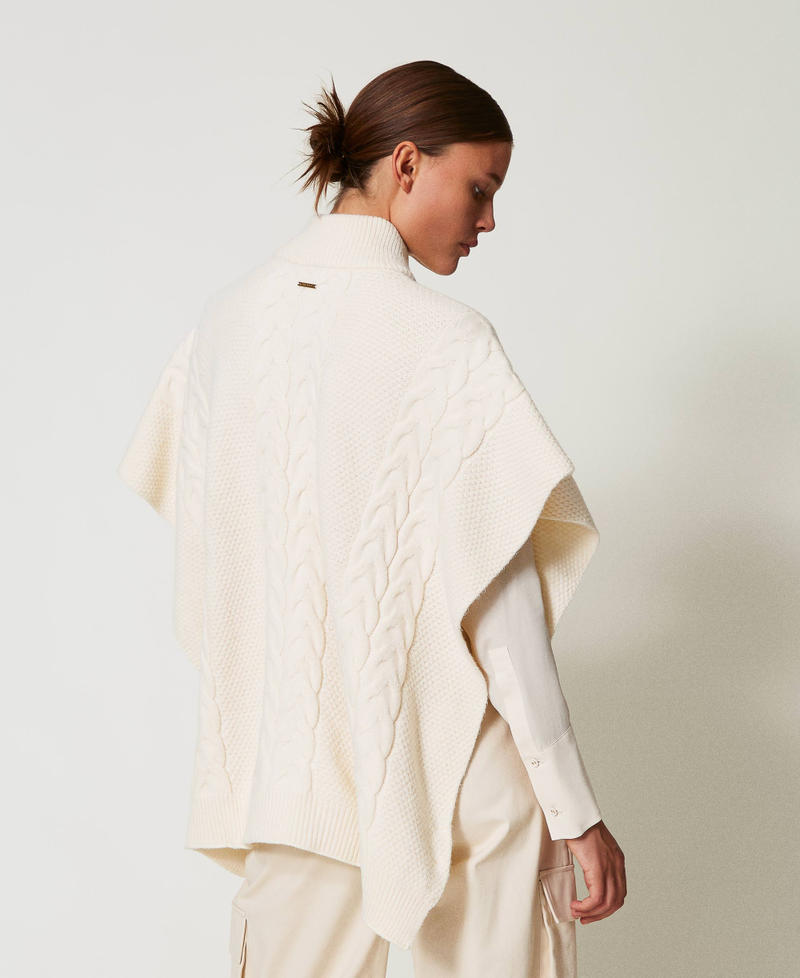Scee by twin set Poncho in maglia con trecce Vendite Flash