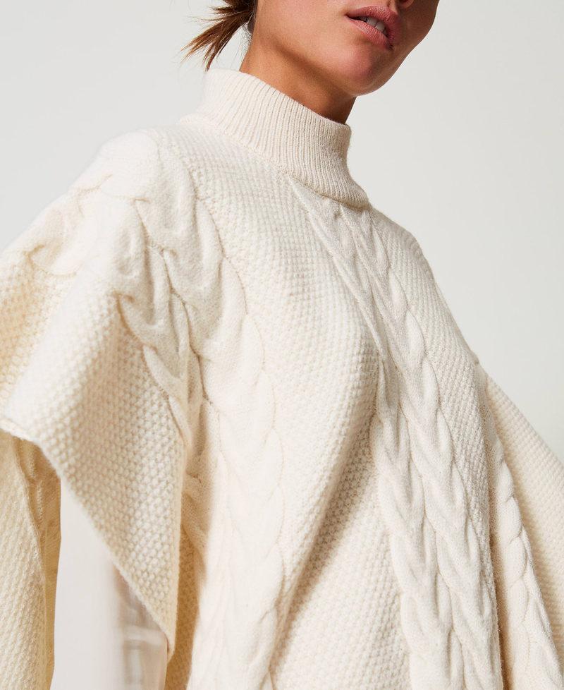 Scee by twin set Poncho in maglia con trecce Vendite Flash
