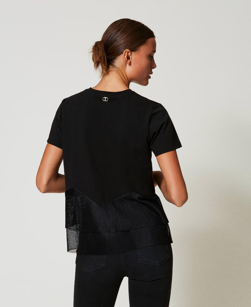 Scee by twin set T-shirt con balze in tulle Negozio