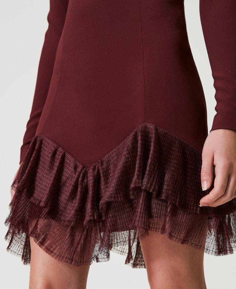 Scee by twin set Abito corto con balze plissé in tulle Offerta speciale