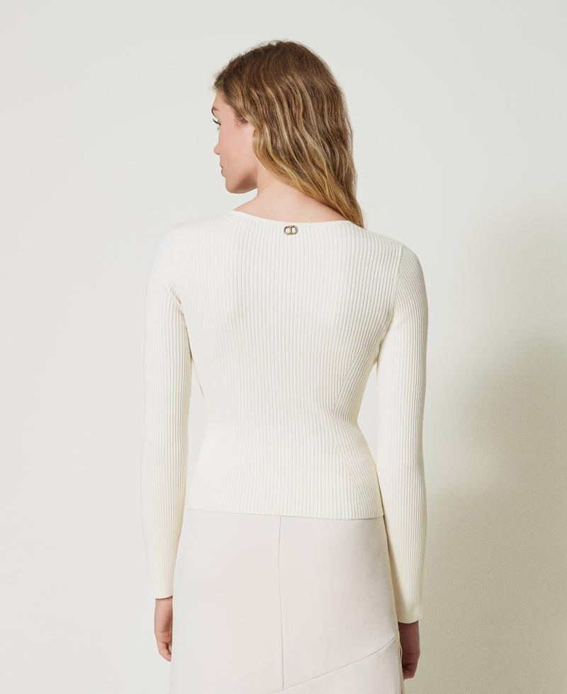 Scee by twin set Maglia fitted con logo Oval T Comprare a buon mercato