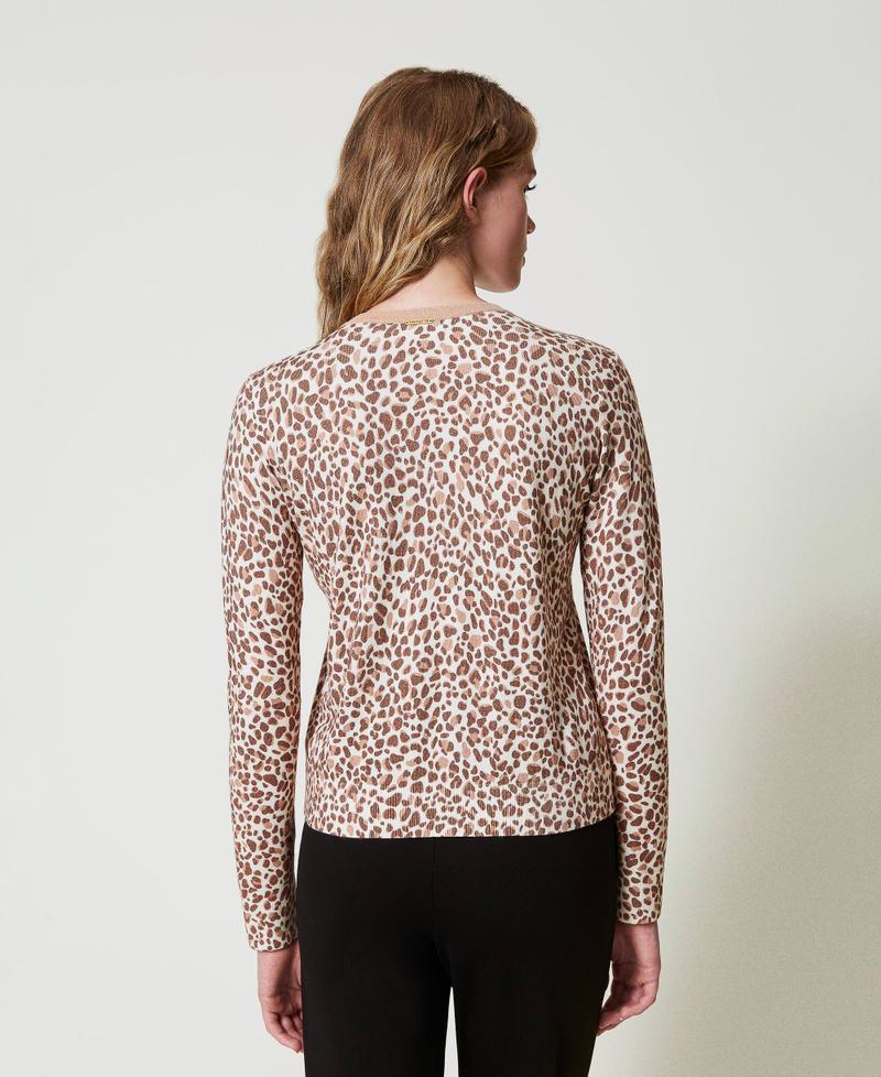 Scee by twin set Cardigan in maglia con stampa e pizzo Grande vendita