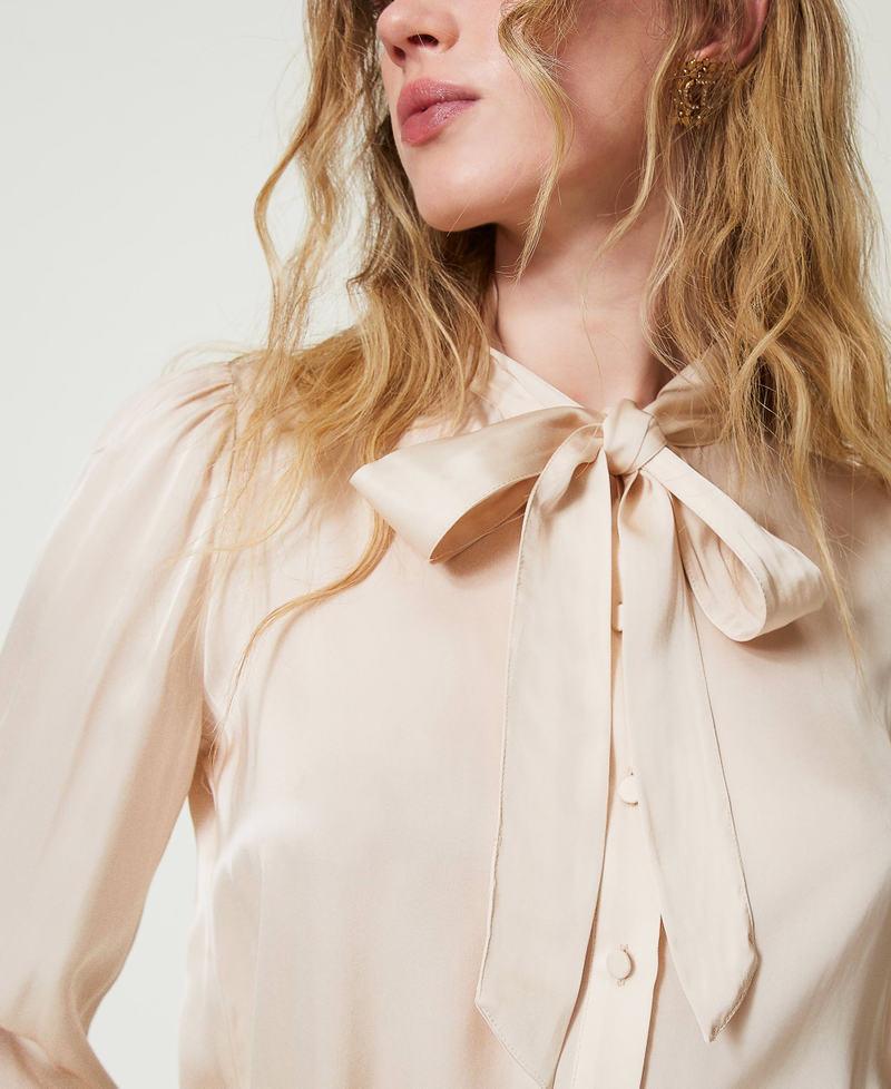 Scee by twin set Camicia in raso con fiocco Flash Sale