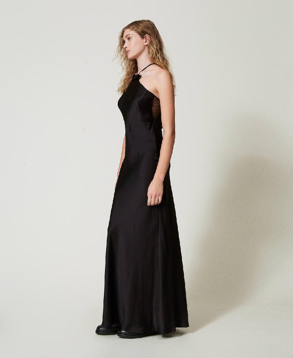 Scee by twin set Abito halter lungo in raso Shopping online