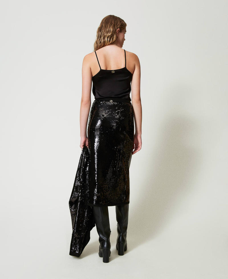 Scee by twin set Gonna longuette in maglia full paillettes Offerta esclusiva