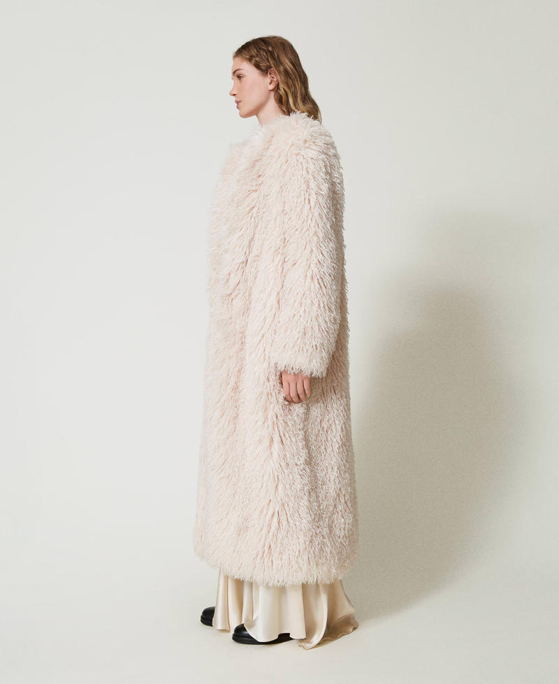 Scee by twin set Cappotto lungo in faux fur Smaltimento dello stoccaggio