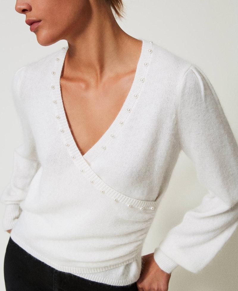 Scee by twin set Maglia in misto angora con perle Offerta migliore