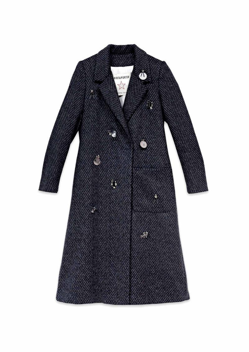 Shirtaporter CAPPOTTO MONOPT CON RICAMI Promozione
