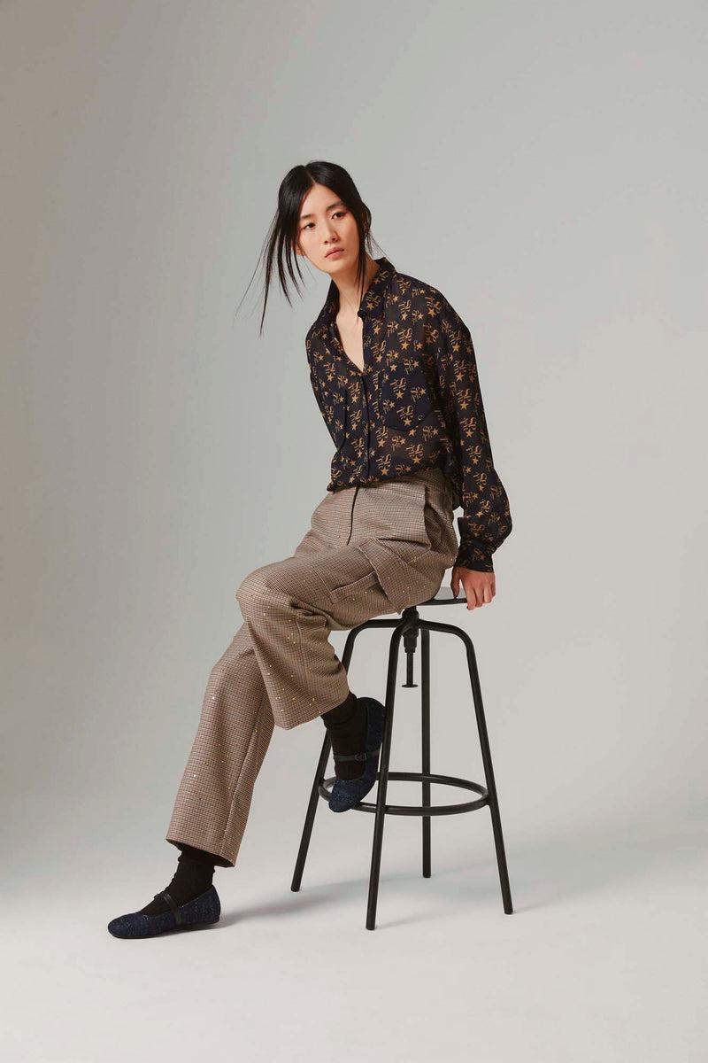 Shirtaporter Pant Cargo in Pied-de-Poule Promozione Limitata