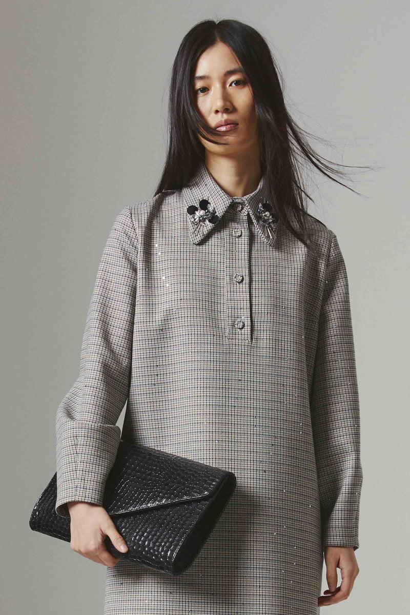 Shirtaporter Abito a Trapezio con Ricamo Offerte