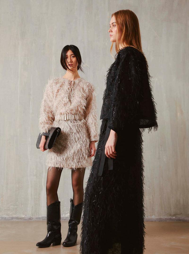 Shirtaporter ABITO CORTO PIUME LUREX Saldi Di Fabbrica