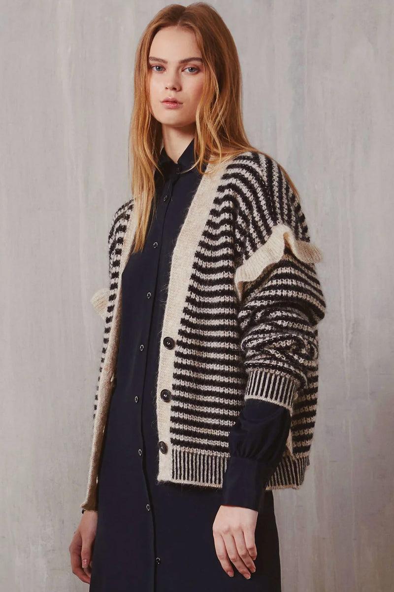Shirtaporter CARDIGAN A RIGHE CON RUCHES Negozio