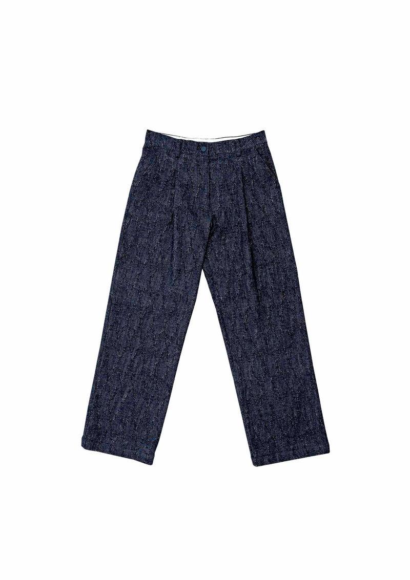 Shirtaporter PANTALONI AMPI IN DENIM JACQUARD In Saldo
