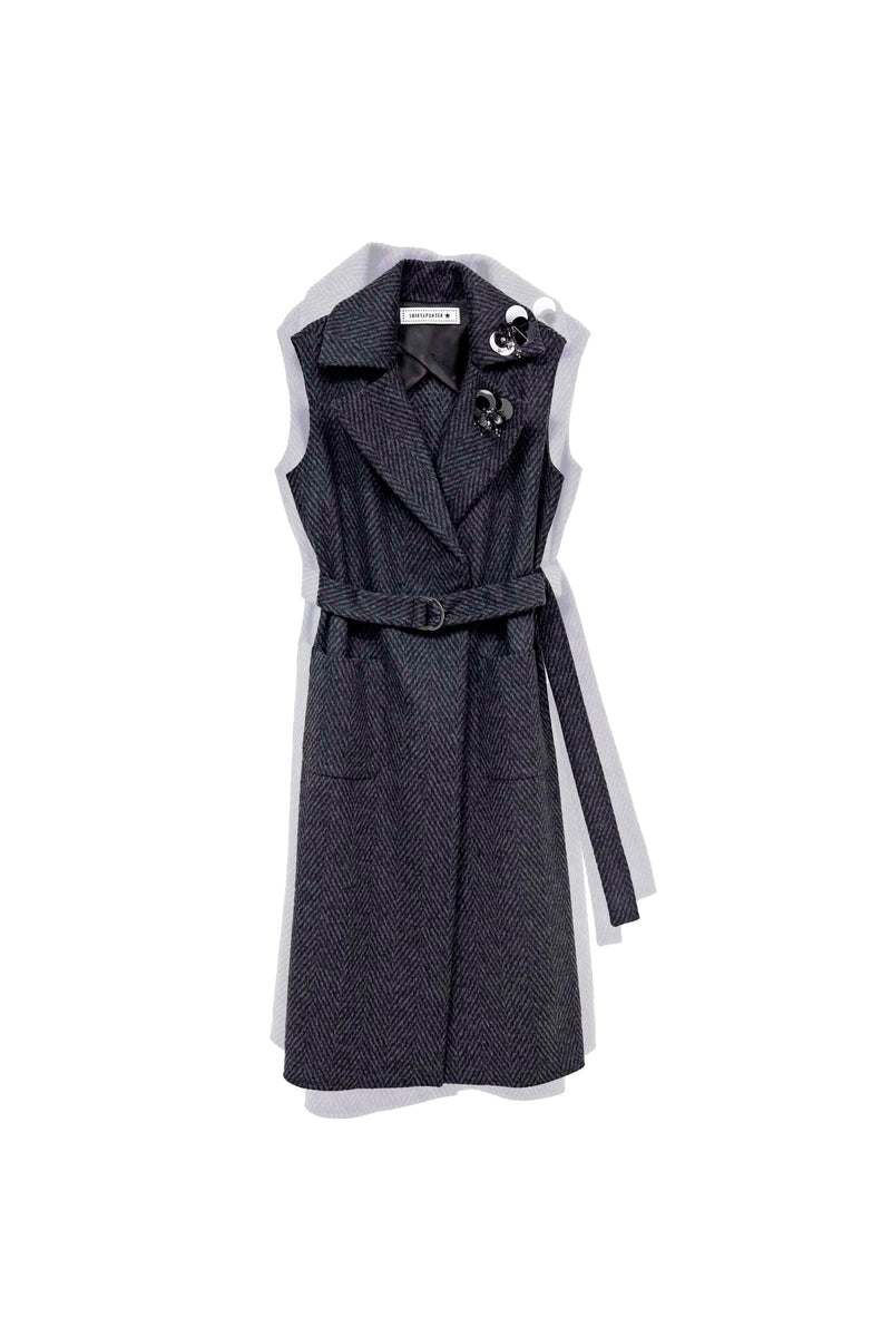 Shirtaporter GILET LUNGO C/SPILLE Spedizione Gratuita