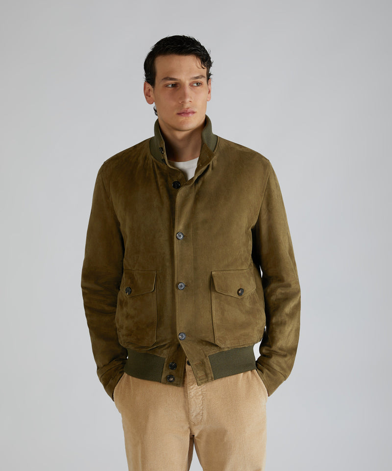 Slowear Bomber in pelle scamosciata Vendita Economica