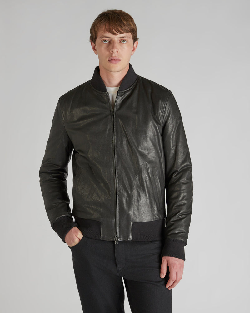 Slowear Bomber regular fit in nappa Italia