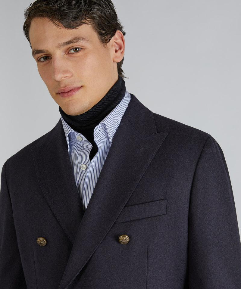 Slowear Giacca doppiopetto slim fit in flanella di lana e cashmere Vendita